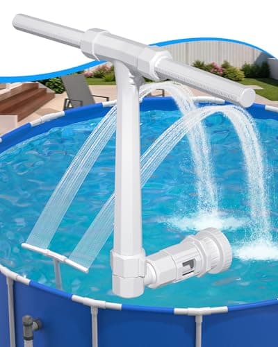 POOLHOUR 2026 Height Upgrade Pool Fountain - Dual Spray High-Pressure Adjustable Waterfall Sprinkler Cooler for Above-Ground & Inground, 360° Cooling Jet & Relaxation Features,White