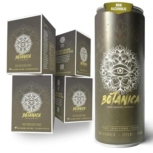 RSRV Kenshō Cocktails – Premium Non Alcoholic Drinks for Adults – Ready-to-Drink Craft Mocktails with Natural Ingredients – 50 Calories, Vegan – Botanica (Bright Citrus, Floral & Juniper, 12oz, Pack of 12)