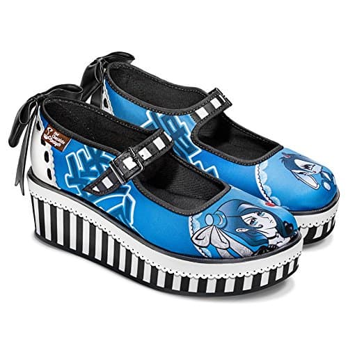 Hot Chocolate Design Women's Mary Jane Platform Shoes, Aristocrat Lolita – Buckle-Strap, Closed-Toe Dress Shoe, Anime Girl Printed Upper, Kawaii Anime Multicolor Platform Shoes for Women – Size 37