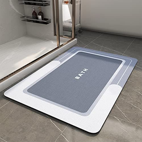 MontVoo-Bath Mat-Bath Rug Non Slip Super Absorbent Stain Resistant Quick Dry Thin Bathroom Rug-Bath Mats for Bathroom Floor Bathtub Vanity-Bathmat Bath Rug Easy Care 17"x27" Blue