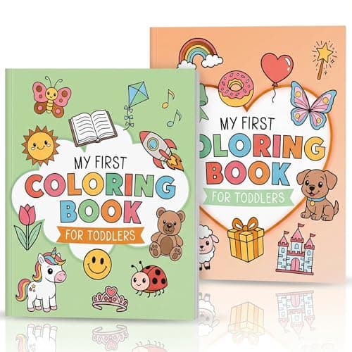 ZICOTO Fun Coloring Book for Toddlers - Set of 2 Cute My First Toddler Coloring Books with Big Simple Designs - Easy Learning Activity Book for Kids, Boys and Girls to Keep Little Ones Engaged