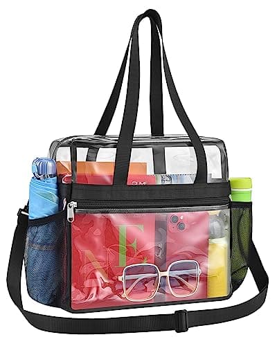 Paxiland Clear Tote Bag for Stadium Events, 12x6x12 Inches Stadium Approved