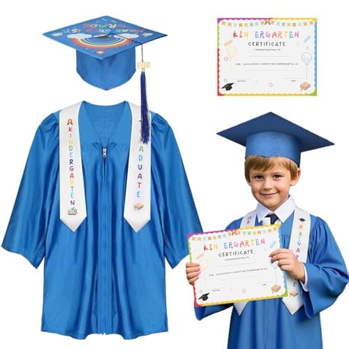 Kindergarten graduation cap and gown with 2026 Tassel, Certificate for Toddler Children (27"-33")
