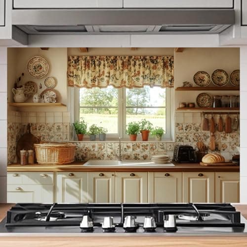 Nuxovilar Peel and Stick Backsplash Country Floral Pattern, Peel and Stick Backsplash for Kitchen, Great for Cottage Kitchen, Vintage Dining, Cozy Home,17.72"x27.56"