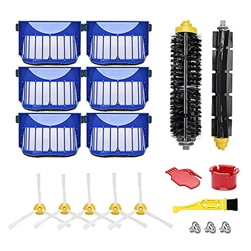 MZY LLC Replacement Parts for iRobot Roomba 500 600 Series 595 614 650 670 690 692 694 Vacuum Cleaner - Includes Bristle and Flexible Beater Brushes, Filters, Side Brush