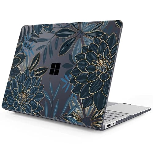 Mektron Printed Case for 2025 Microsoft Surface Laptop Windows 11 Copilot+ PC Surface Laptop 13 inch Touchscreen Display Cover Fits Model 2095, Dahlia Flower C035