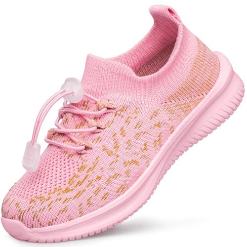 HOKYBATM Boys Girls Shoes Kids Sock Sneakers Lightweight Running Tennis Fitness School Child Shoes Pink Toddler Size 6
