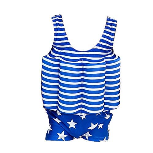 IBTOM CASTLE Kids Baby One Piece Swimsuit Toddler Swimsuit with 8 Removable Buoyancy Sticks Swim Vest Swimwear Bathing Suit for Boys and Girls Navyv Blue 2-3T