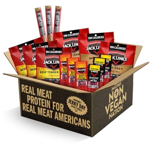 Jack Link's Beef Jerky Variety Pack Gift Basket - 15 Pack - Assorted Jerky, Steaks, and Meat Sticks - Ready to Eat Protein Snacks - Made with 100% Real Beef