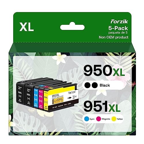 Forzik Compatible 950XL 951XL Ink Cartridge Replacement for HP Officejet PRO 8100 8110 8600 8610 8615 8616 8620 8625 8630 8640, Black, Cyan, Magenta, Yellow, 5-Pack