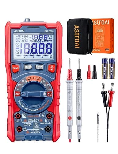 AstroAI Digital Multimeter Tester TRMS 20000 Counts with Higher Resolution Auto-Ranging Voltmeter; Accurately Measures Voltage Current Resistance Diodes Continuity Duty-Cycle Capacitance Temperature