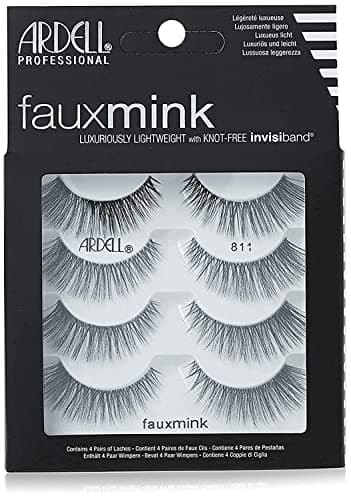 Ardell Faux Mink Lashes 811 False Eyelashes – Lightweight Natural Faux Mink Strip Wispy Lashes with Invisiband, 4 Pairs, 1 Pack