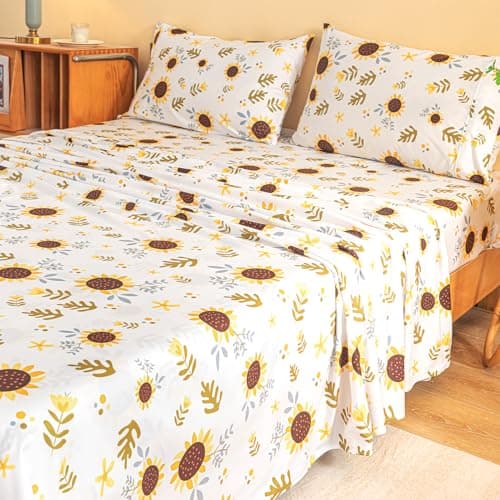Marquess King Size Flannel Sheets - Ultra Soft Printed Bedding Collection, 16 Inches Deep Pocket, Microfiber Flannel Bed Set Includes 1 Flat Sheet, 1 Fitted Sheet & 2 Pillowcases (White, King)