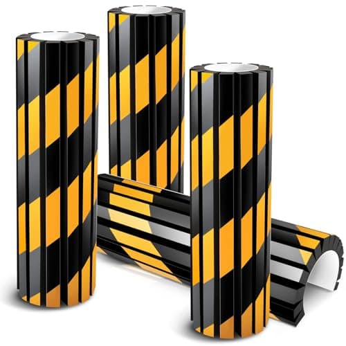Verdanzia 4 Pack Garage Wall Protector, Reflective Foam Garage Bumpers for Parking Car, Wall Column Corner Guard Garage Wall Bumper, Garage Pole Protector Padding for Parking Lot (Yellow)