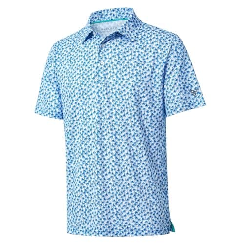 Golf Shirts for Men Dry Fit Short Sleeve Print Performance Moisture Wicking Polo Shirt