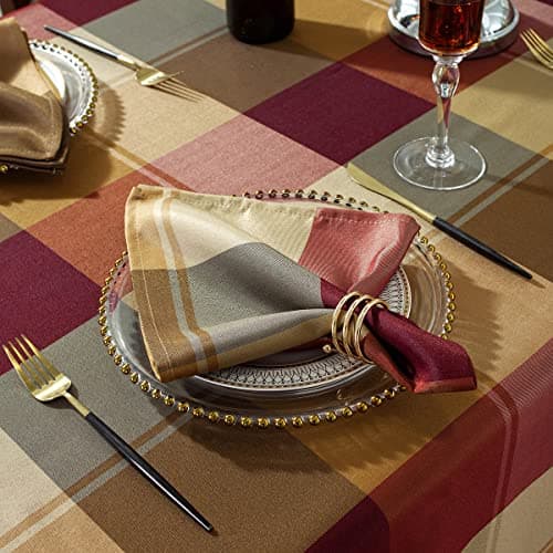 SASTYBALE Square Cloth Napkins 20 x 20 Inch Set of 4 Soft Checkered Napkin for Dinner, Wedding, Party and Holiday(Square 20 x 20 inch, 4 Pieces Red)