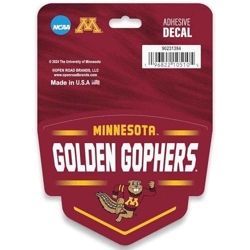 University of Minnesota Badge Adhesive Vinyl Decal - Fun Minnesota Sticker for Car, Window, Water Bottle or Laptop