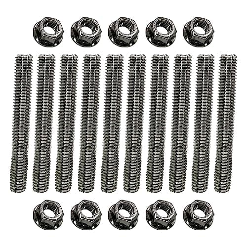 Stainless Exhaust Manifold Stud Kit Replacement for Ford 6.8L V10 Super Duty (1 Side, 10 pcs)