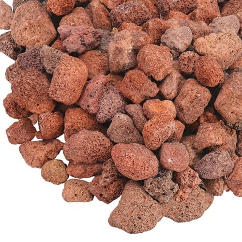 GasSaf 10 Pounds Red Lava Rocks for Fire Pit, Gas Fireplace, Gas Fire Tables, Gas Log Set, Fire Bowls, Decorative Landscaping Rocks for Indoor and Outdoor (1.2-2 Inch)