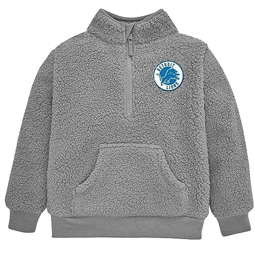 Gerber NFL Toddler Boys' 1/4 Zip Sherpa Pull-Over, Detroit Lions, 3T Team Color