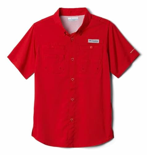 Columbia Boys PFG Tamiami Short Sleeve Shirt, Red Spark, X-Small