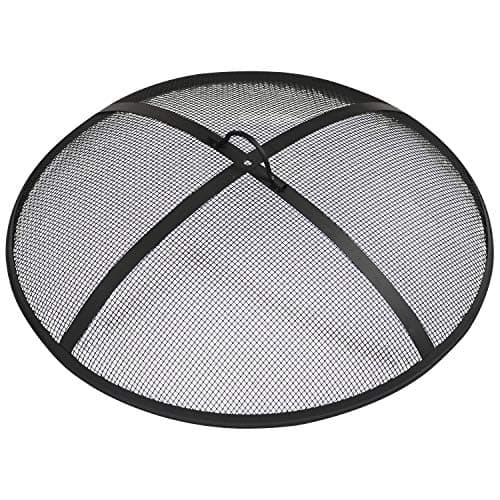 Sunnydaze Heavy-Duty Steel Mesh Fire Pit Screen - Fire Pit Spark Screen with Handle - 30-Inch Diameter