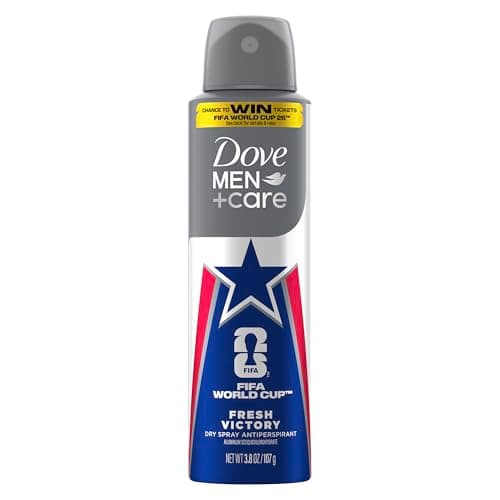 DOVE MEN + CARE Fresh Victory Dry Spray Antiperspirant – FIFA World Cup 2026 Edition, 72H Protection, Aromatic Herbal Scent, Moisturizes & Revitalizes | 3.8 oz