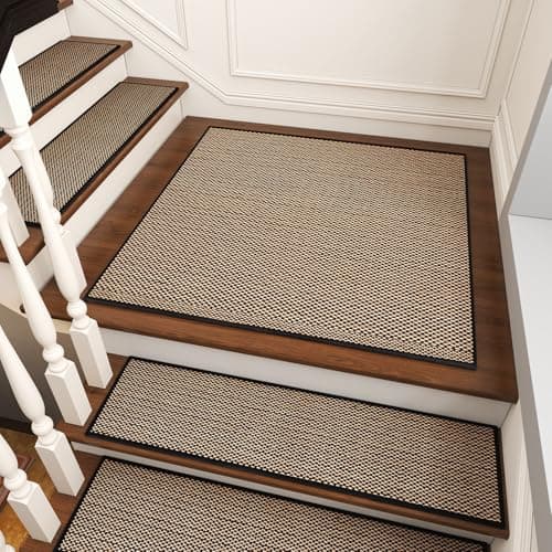 PADOOR Non Slip Stair-Treads Matching-Mat for Wooden Steps, Square Rubber Backing Non Slip Stair Landing Mat 30x30 inch