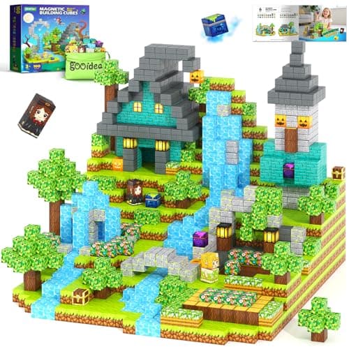 Gooidea Magnetic Blocks - 100 Building Blocks Mine Magnets Building Craft Autistic Kids Friendly Sensory Toys STEM Creative Toy Game for Kids Age 3-5 4-6 5-7 8-12 - Magical Enchanted Playset