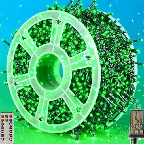 Domolli Christmas Lights 500LED 164FT, Waterproof Christmas Tree Lights with 8 Modes, Remote Control 3 Timers & Memory Function Xmas Decorations for House and Holiday (Green)