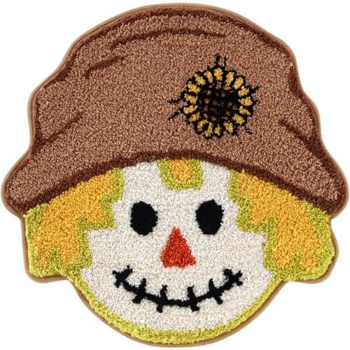 Moutina Fall Scarecrow Bath Mat 24x24 Inch, Soft and Absorbent Tufted Fall Bathroom Rug Non Slip Washable, Autumn Thanksgiving Halloween Bathroom Decor Rug Holiday Decorations