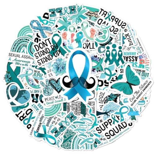 Support Squad Awareness Stickers Pack 50Pcs Vinyl Decals for Laptop Water Bottle Journal Scrapbook Waterproof Durable Set Teens Adults Advocates Mental Health