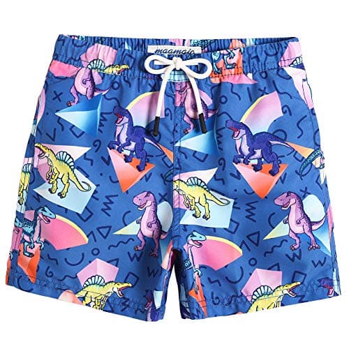 maamgic Boys Swim Trunks Toddler Swim Shorts Little Boys Bathing Suit Swimsuit Toddler Boy Swimwear,Dinosaur-Blue,14 T